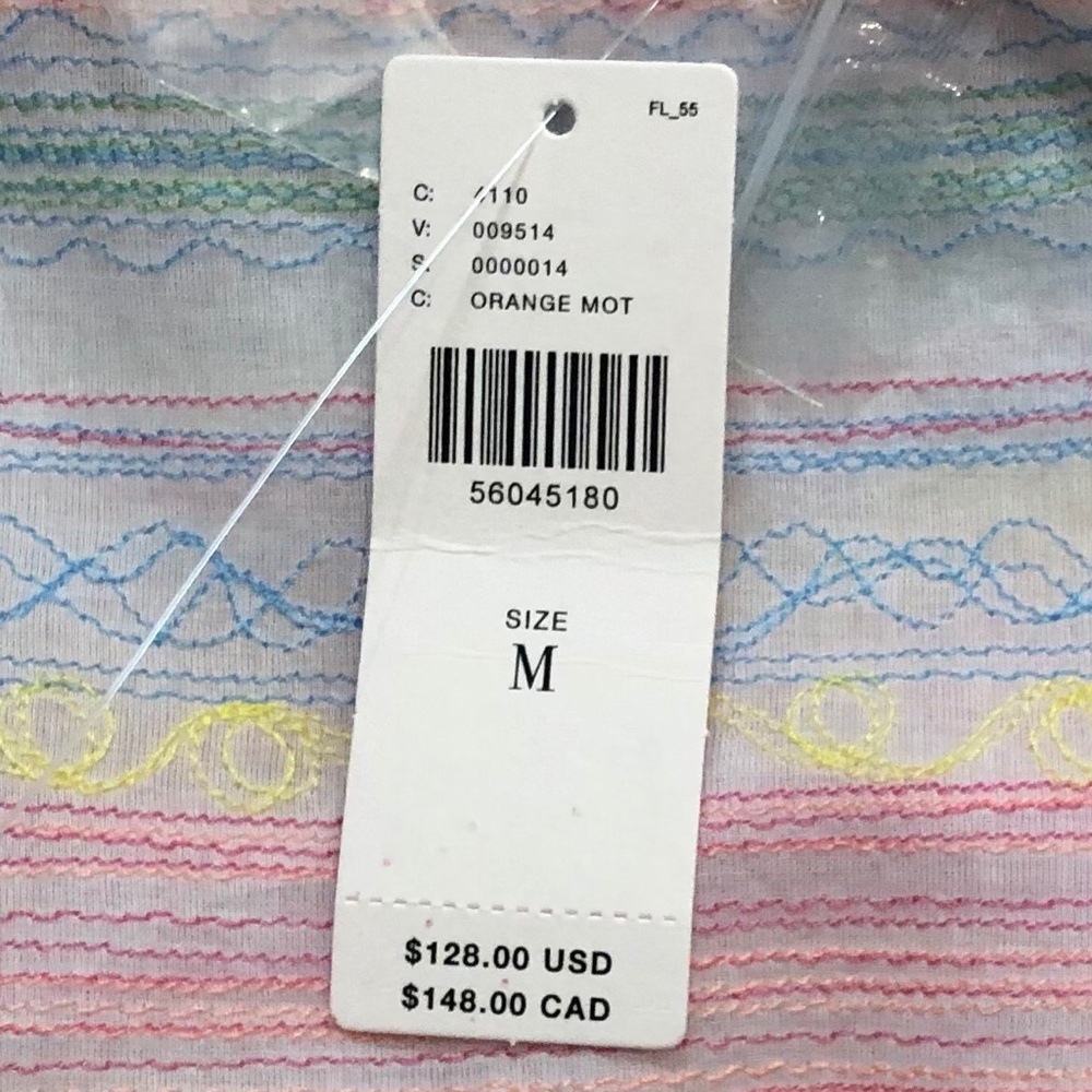 Anthropologie White Embroidered, Cotton Blouse SzM - Picture 8 of 8